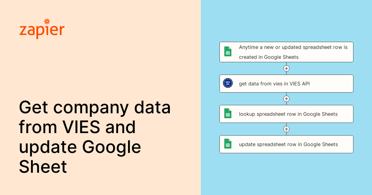 Each time a Google Sheet row is added or updated with the EU VAT Number