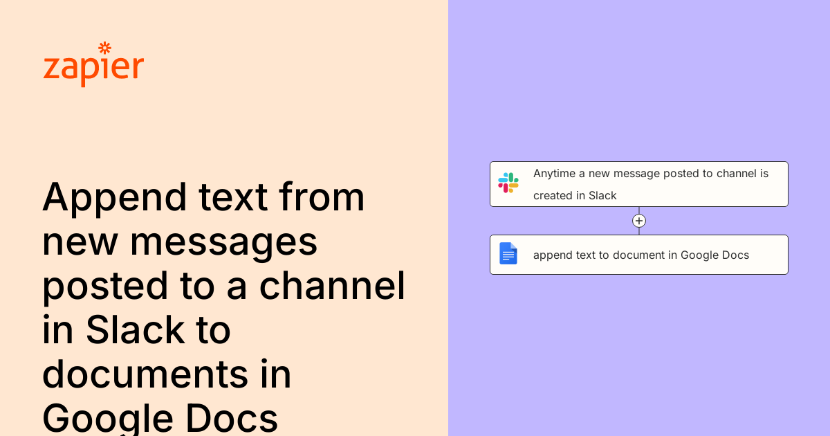 Anytime a new message posted to channel is created in Slack, append ...