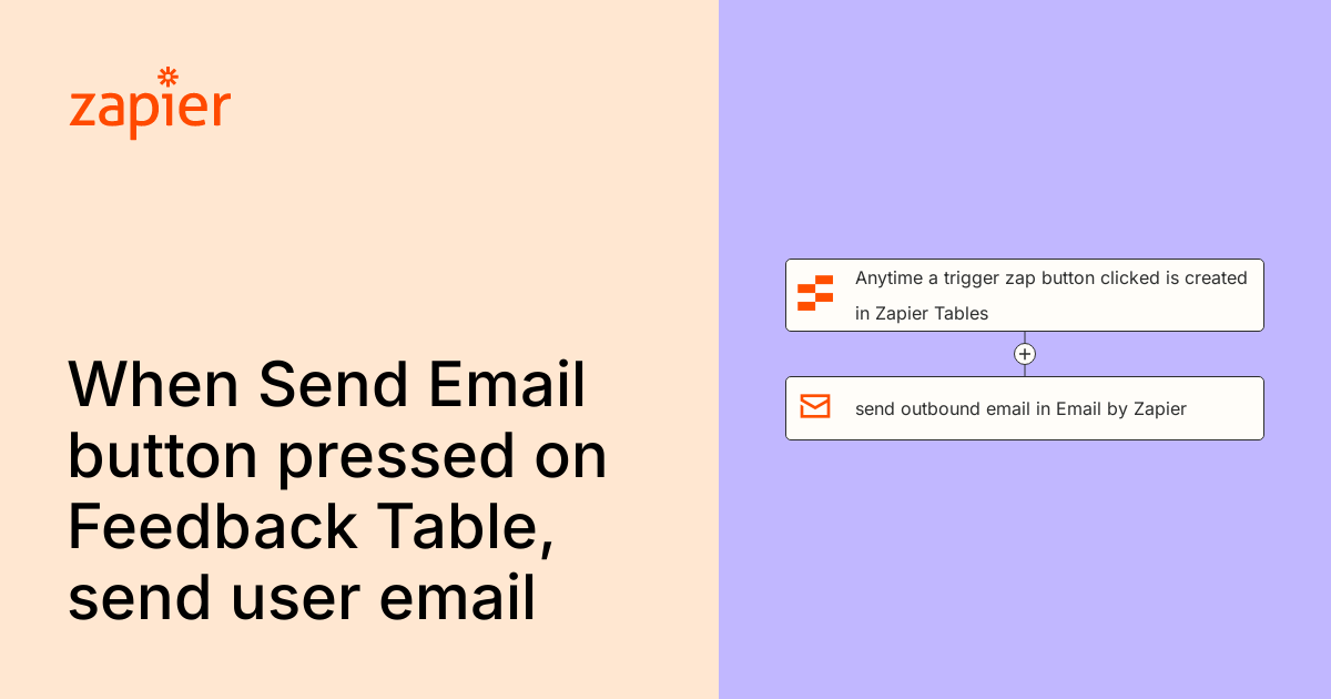 Zap Button Anytime a trigger zap button clicked is created in Zapier Tables, send ...