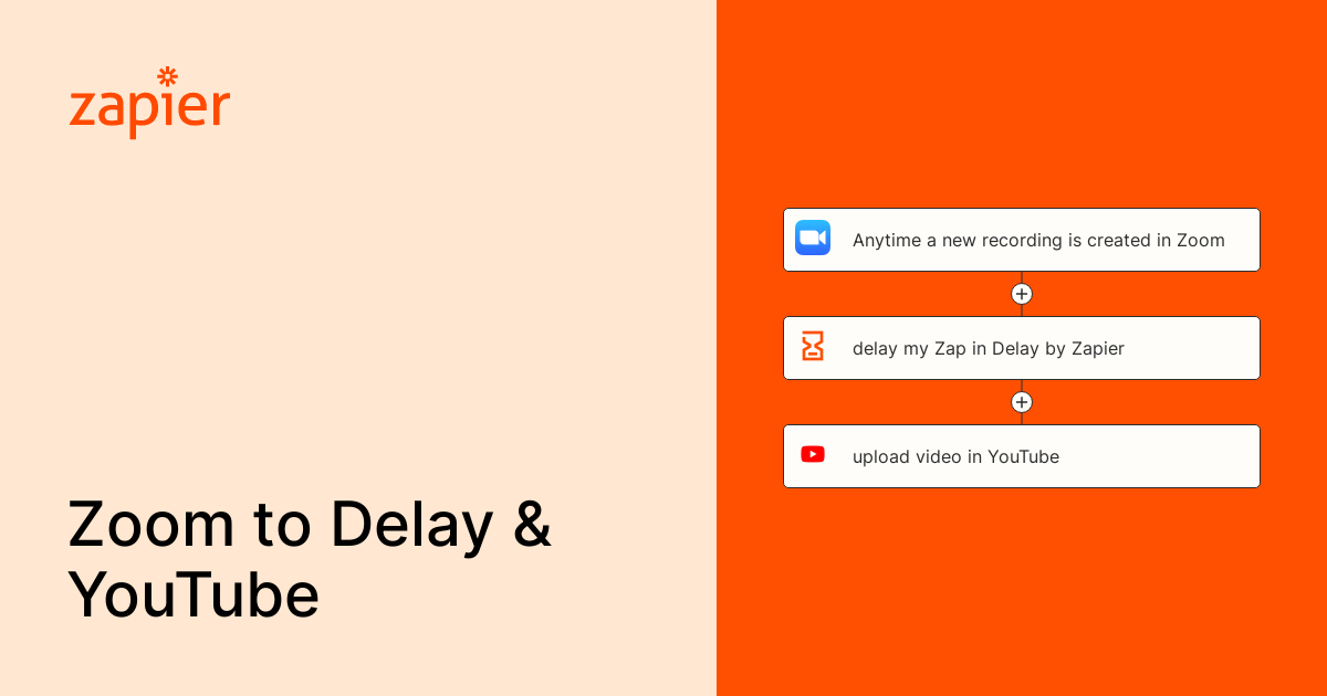 Anytime a new recording is created in Zoom, delay my Zap in Delay by