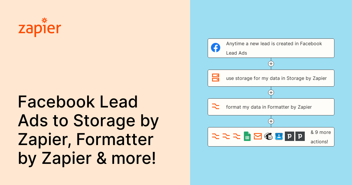 Anytime a new lead is created in Facebook Lead Ads, use storage for my