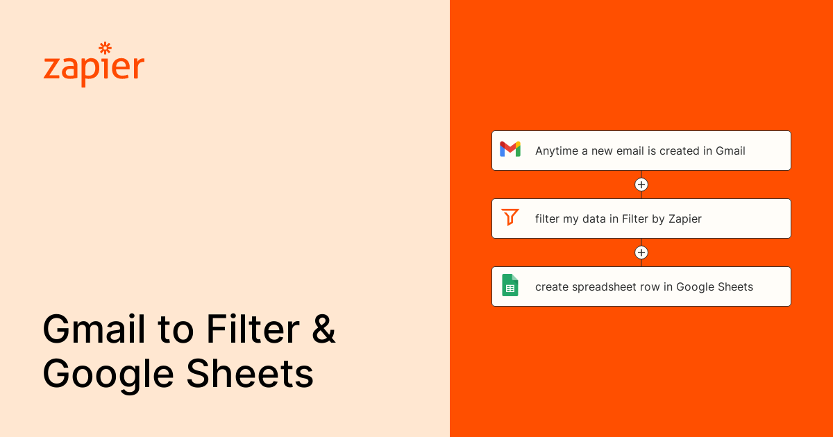 Anytime a new email is created in Gmail, filter my data in Filter by