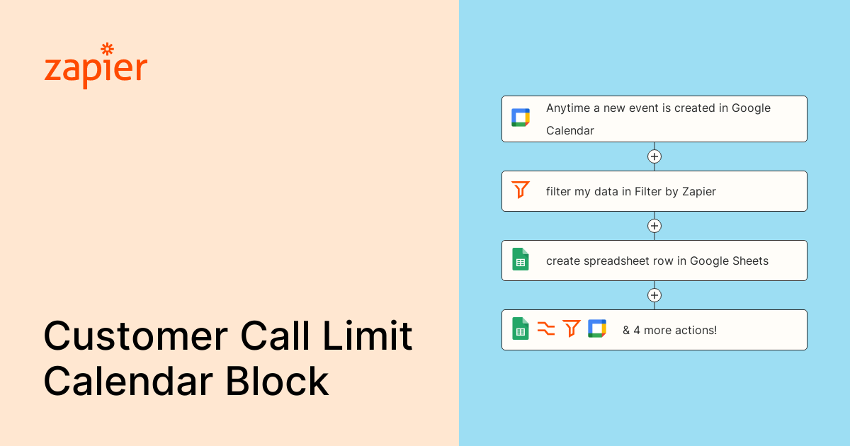 Anytime a new event is created in Google Calendar, filter my data in Filter  by Zapier, create spreadsheet row in Google Sheets, etc. | Zapier