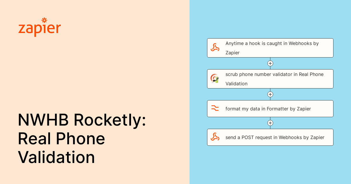 Anytime a hook is caught in webhooks by zapier scrub phone number