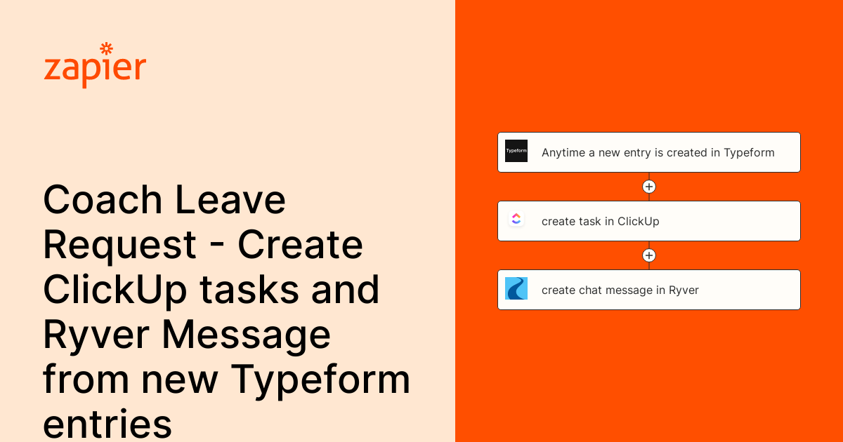 Anytime a new entry is created in Typeform, create task in ClickUp and ...