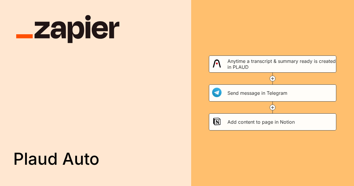 Anytime a transcript & summary ready is created in PLAUD, send message ...