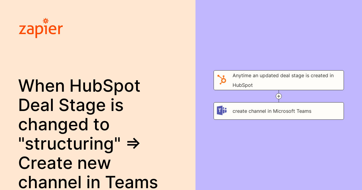 Anytime an updated deal stage is created in HubSpot, create channel in