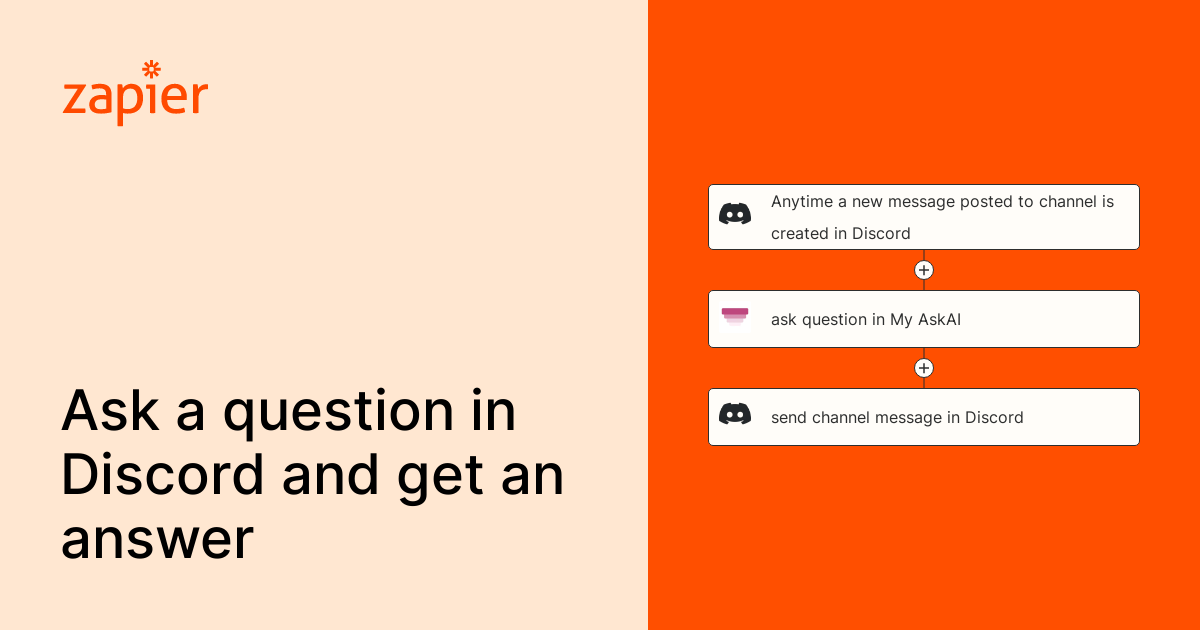 Discord Question Anytime a question is asked in a specific Discord channel, AskAI will ...