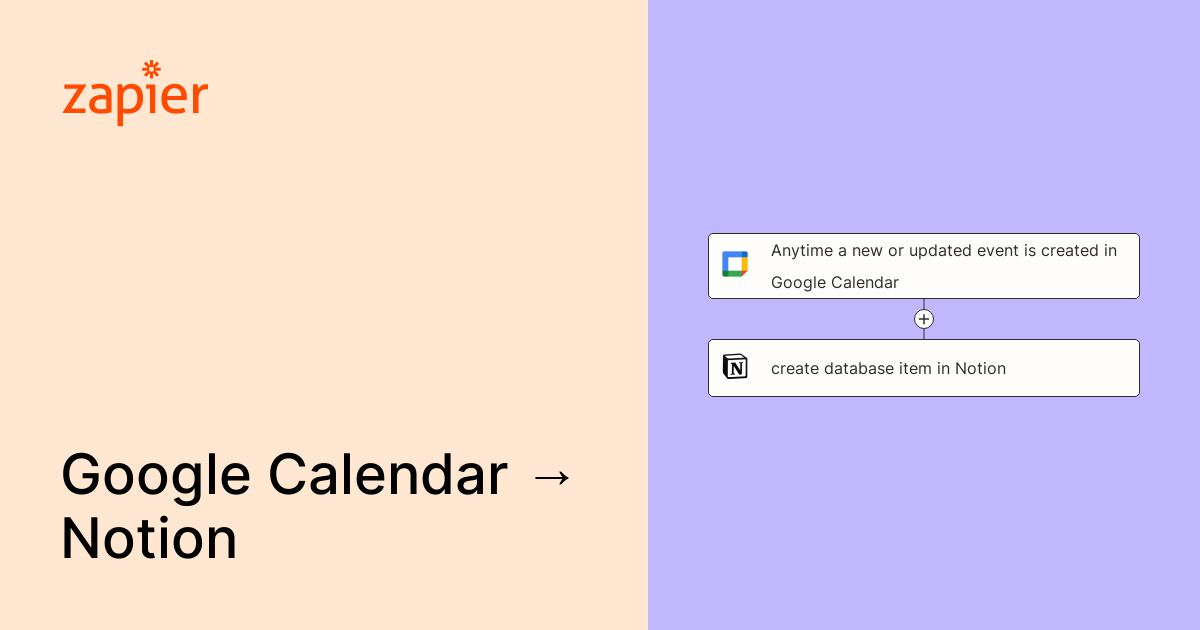 Anytime a new or updated event is created in Google Calendar, create  database item in Notion. | Zapier