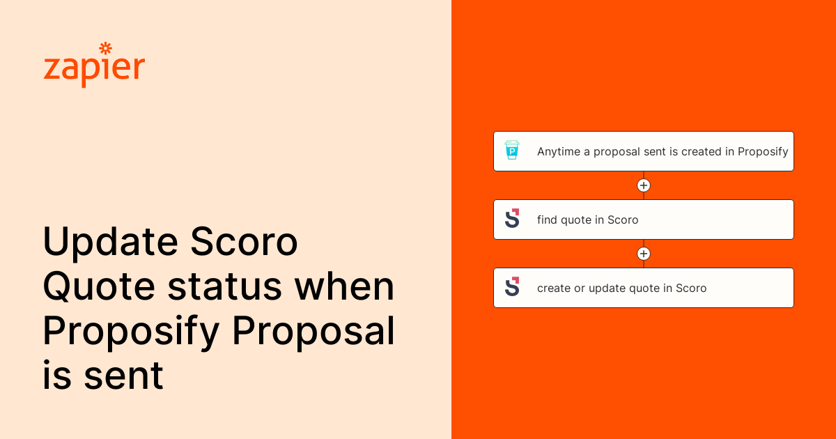 Anytime a proposal is sent in Proposify, find the quote in Scoro and