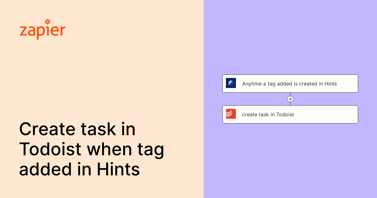 Anytime a tag added is created in Hints, create task in Todoist. | Zapier