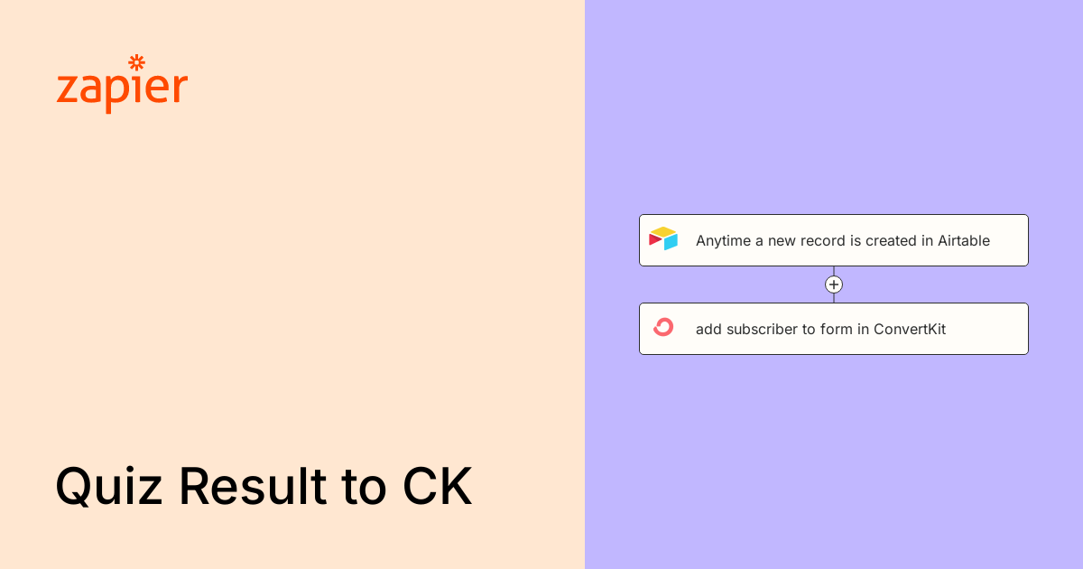 When quiz results is added in Airtable, add to Convertkit form custom