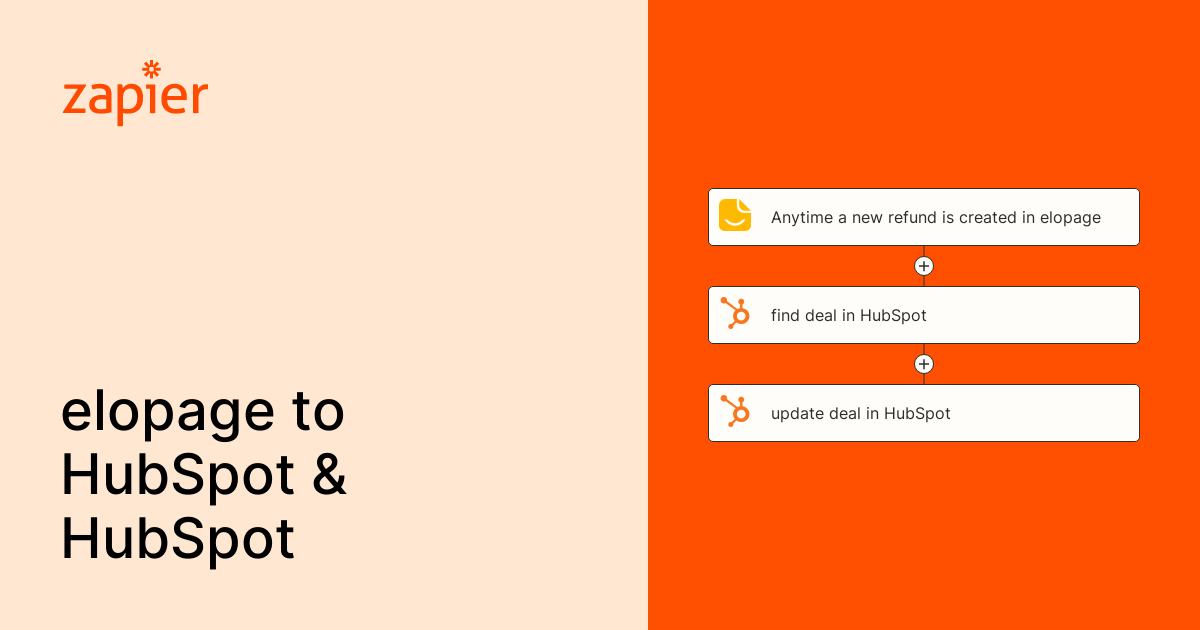 Anytime a new refund is created in elopage, find deal in HubSpot and ...
