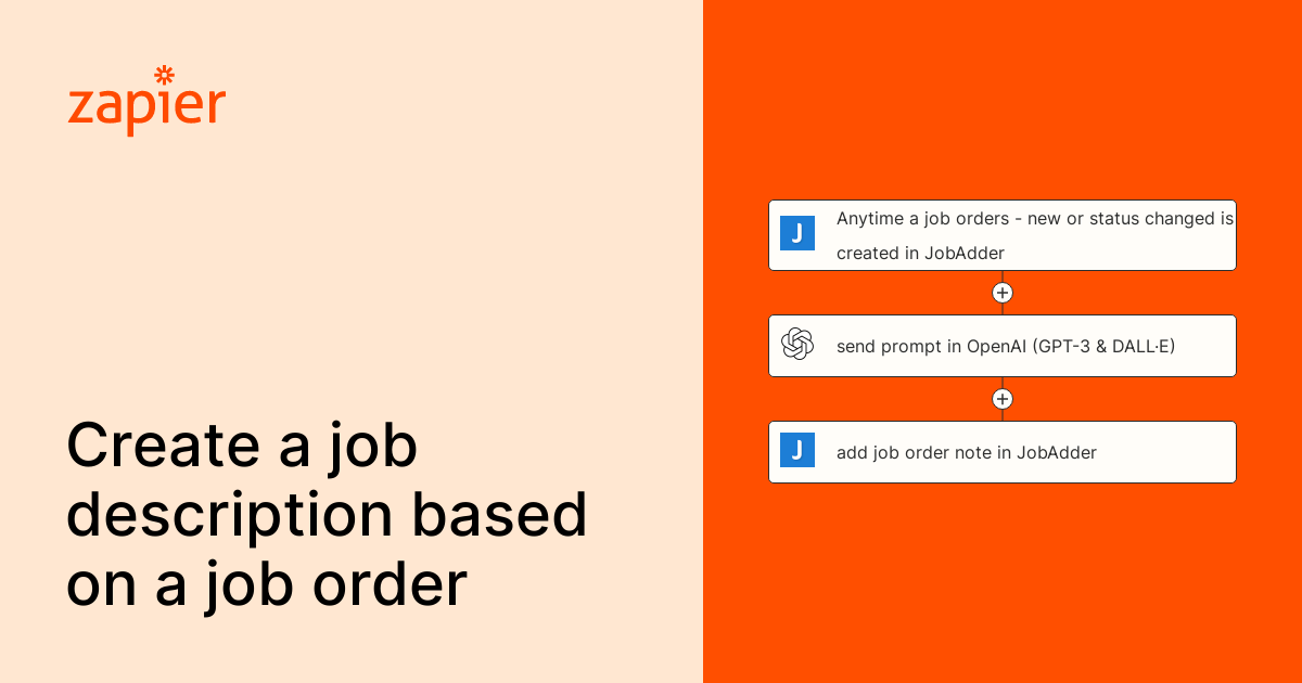 Anytime a job order new or status changed is created in JobAdder
